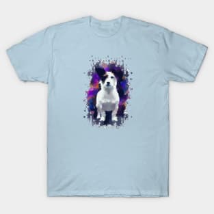 Adorable Jack Russell Terrier Stencil Watercolor T-Shirt